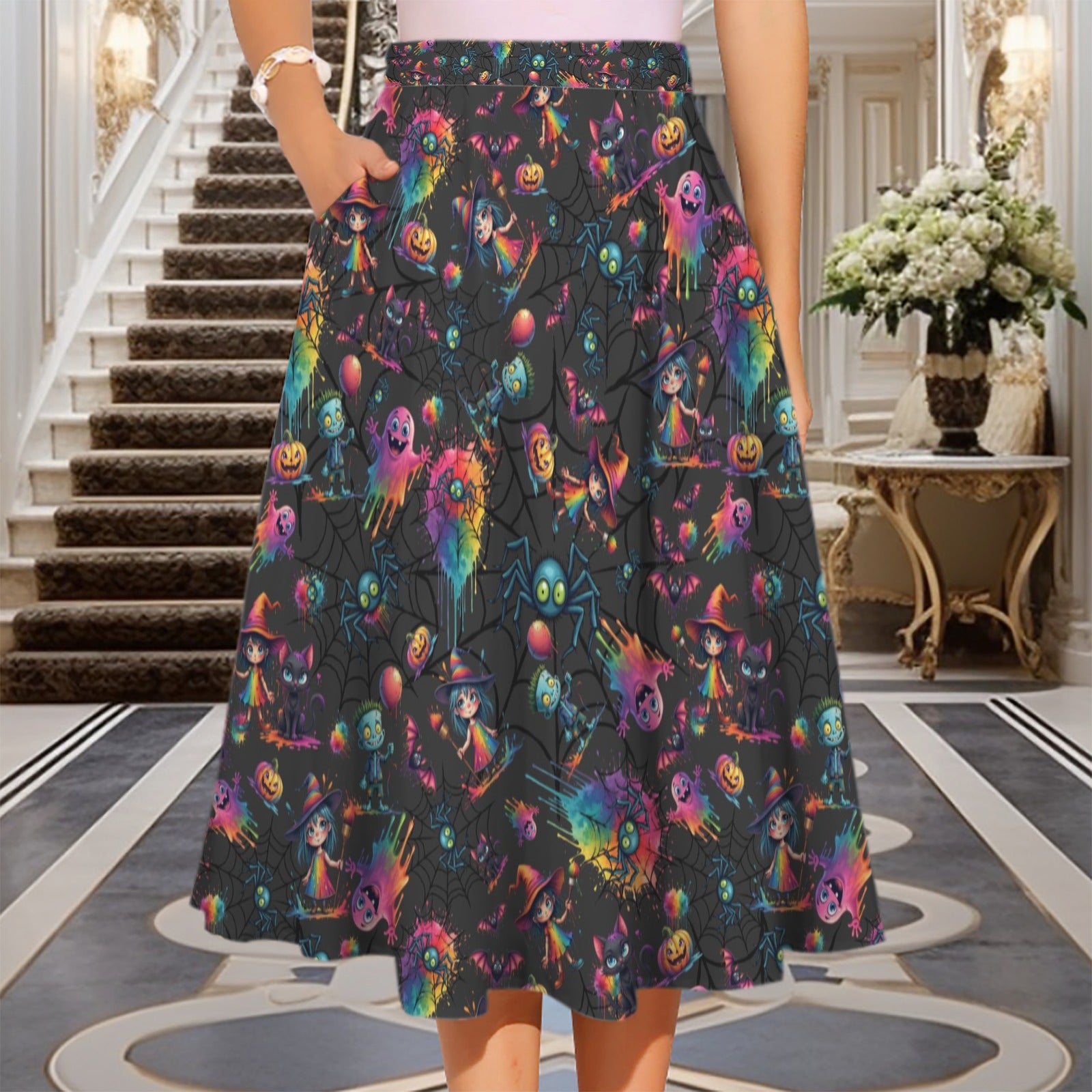 Person Wearing Halloween Theme skirt for Face Painters