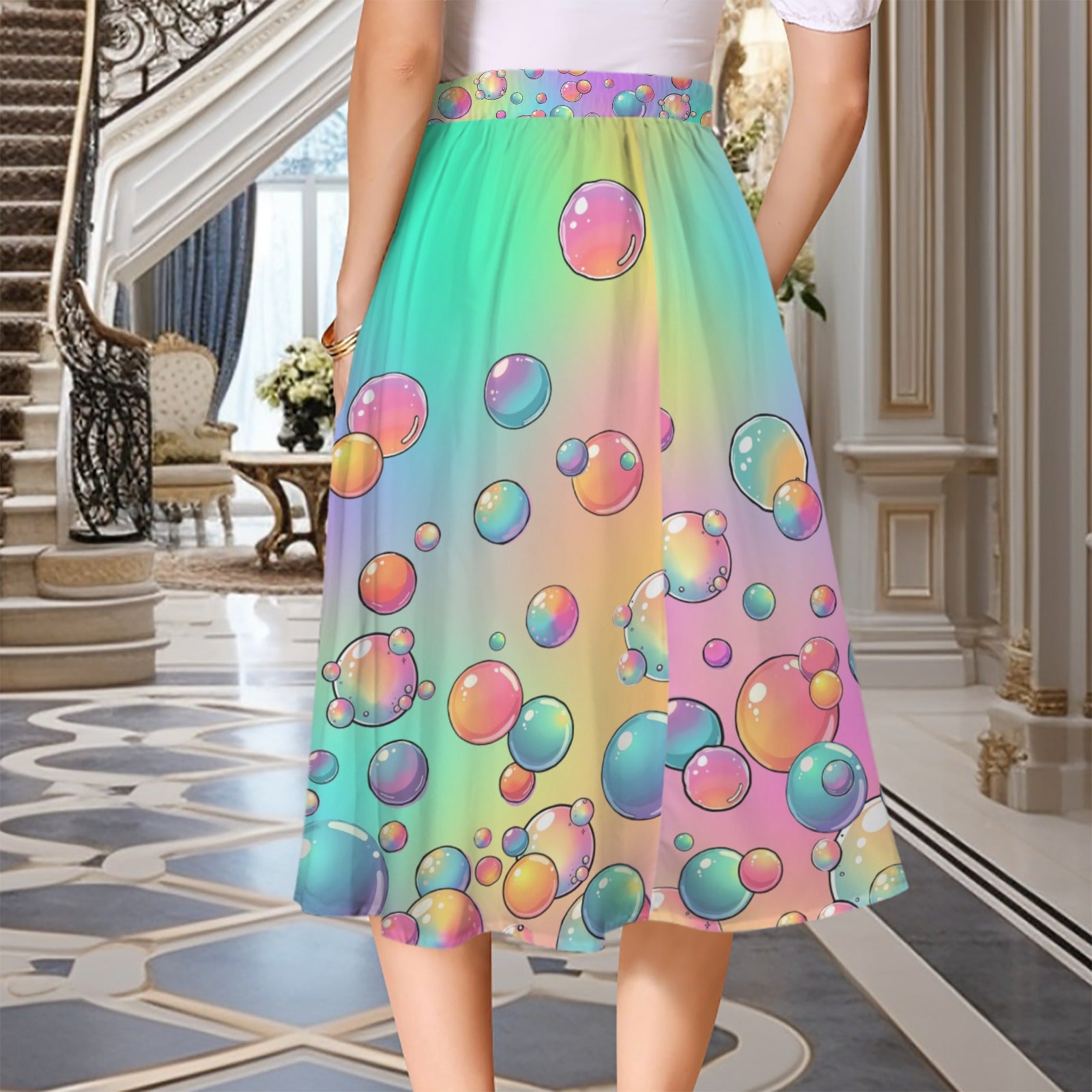 Bubble artist skirt rainbow pastel design