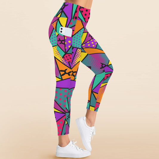 Bright colourful leggings for balloon twisters and face painters
