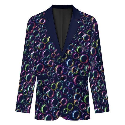 Bubble print suit jacket for professional bubble artists and entertainers