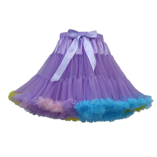 Purple and Colourful Long Petticoat 55cm long
