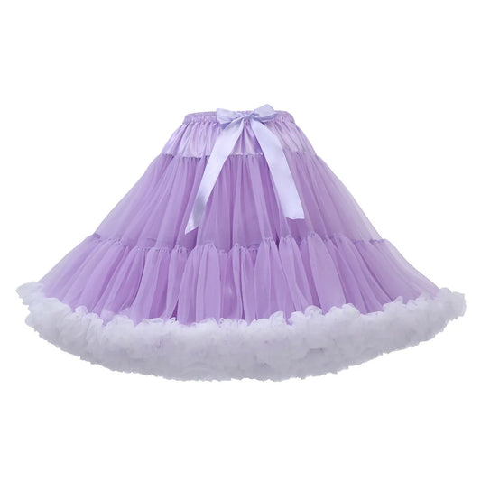 Purple and White Petticoat 55cm Long