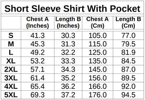 Balloon Dog Apparel sizing guide for Men's Shirts with pocket