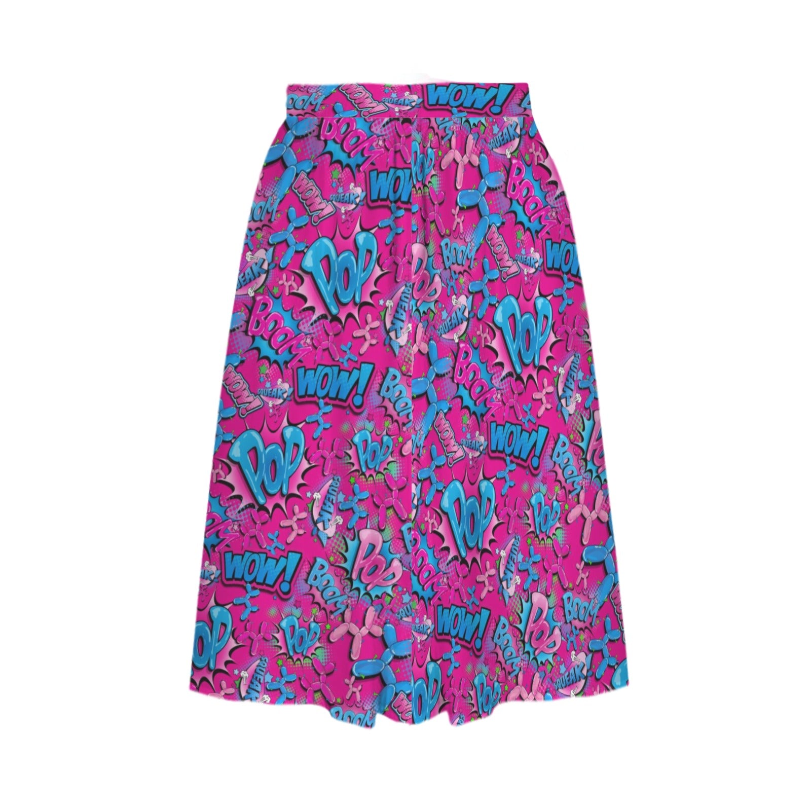 Pink skirt with blue balloon dogs for professional balloon twisters
