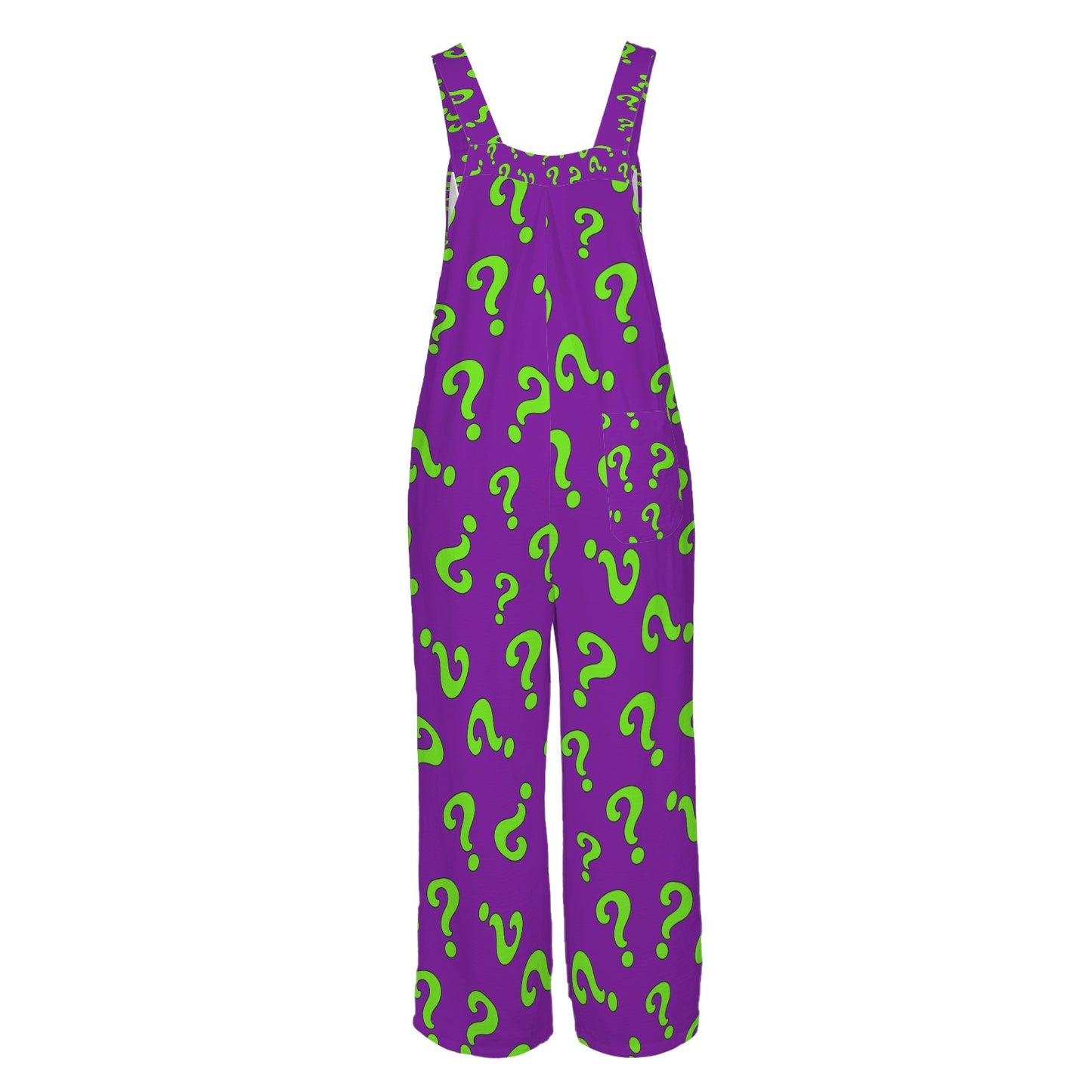 Magician Overalls purple with green question marks