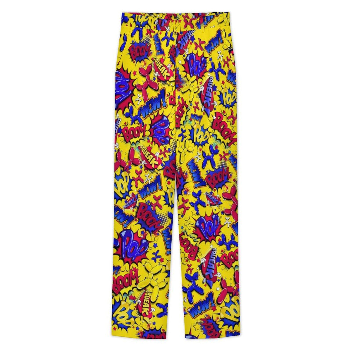 Balloon Twisting Dress pants in crazy colourful comic book style design