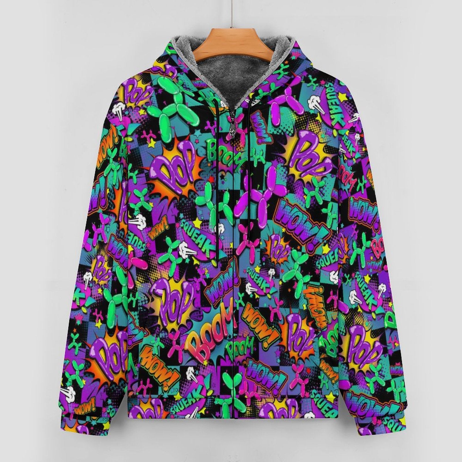 Balloon artist clothing colourful jacket with balloon animals