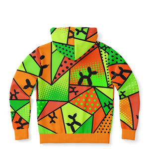Balloon Twister Hoodie with Balloon Dogs Orange and Green