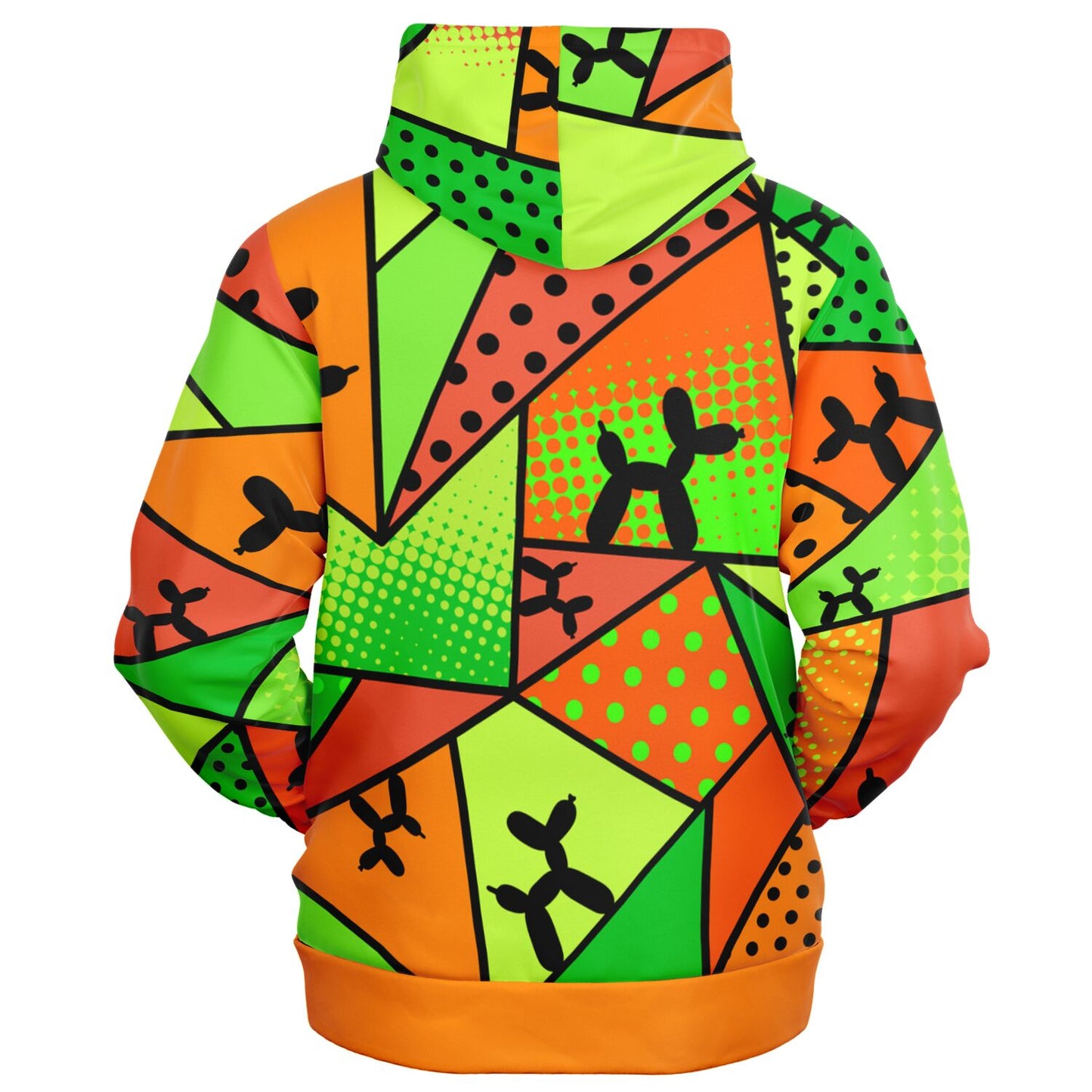 Orange and green zip hoodie for balloon twisting