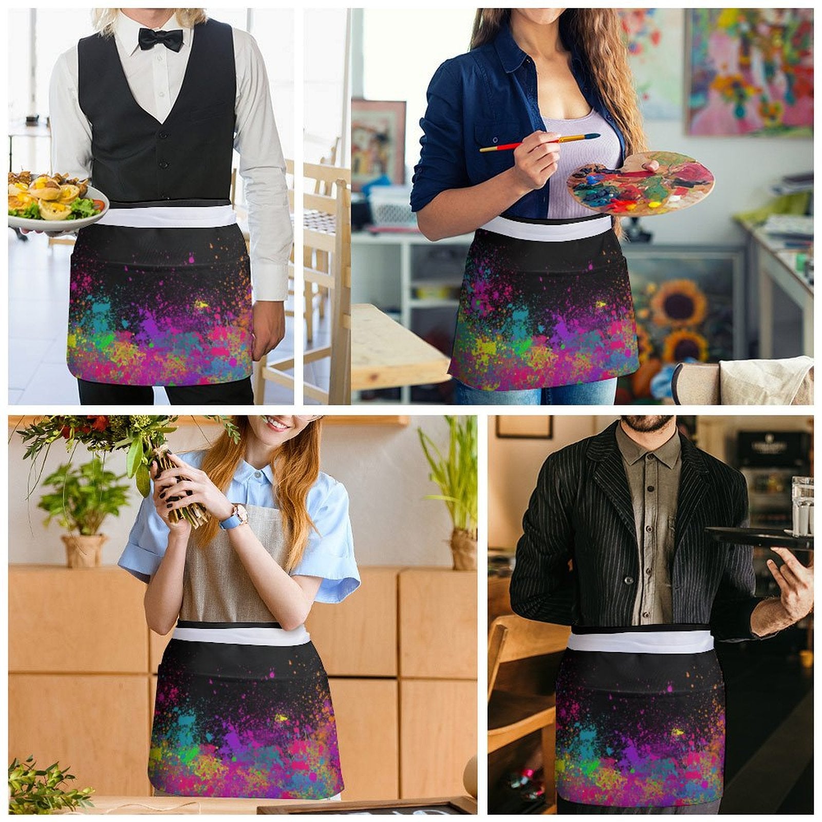 Fun and colourful apron for face painters and kids entertainers