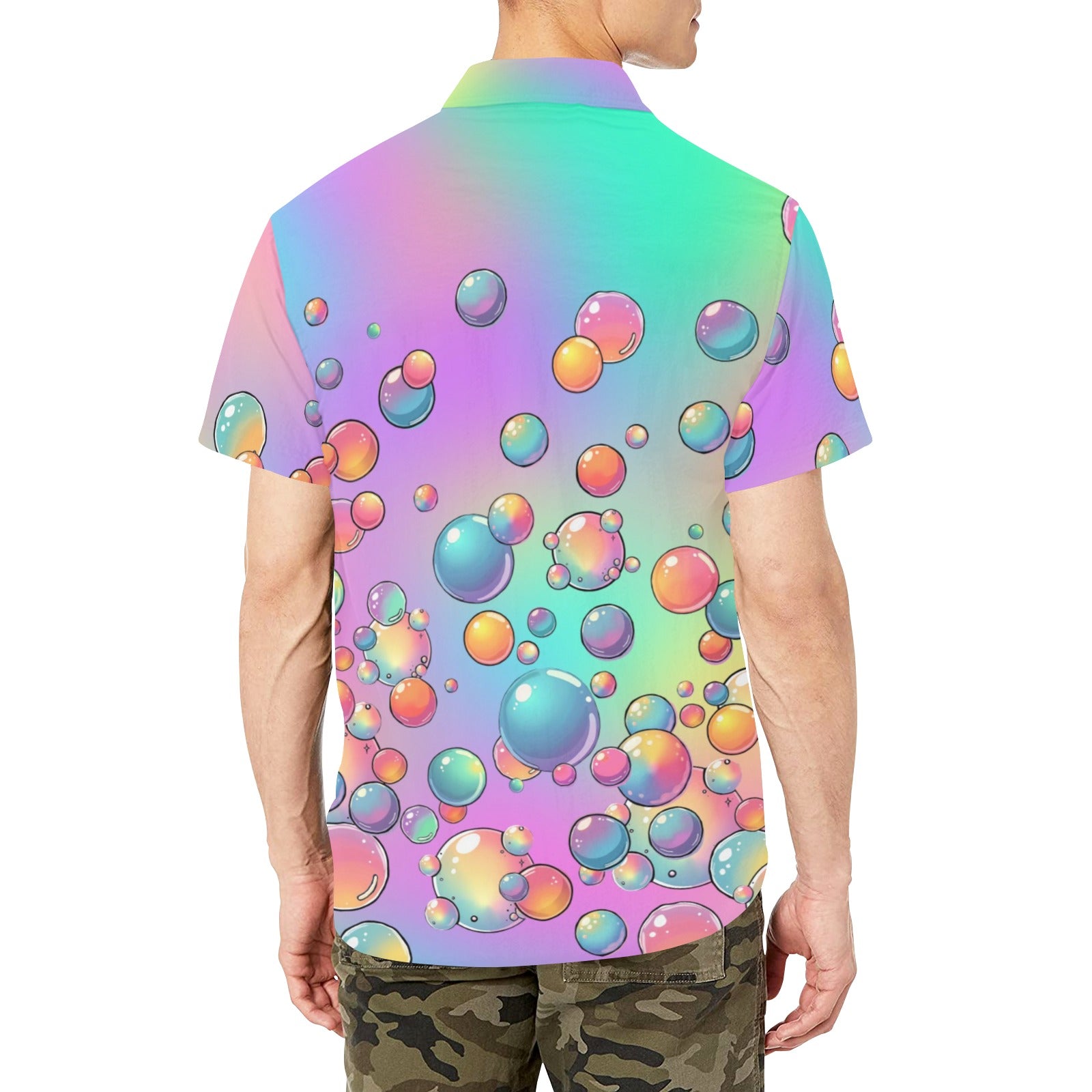 Party shirt with rainbow bubbles 