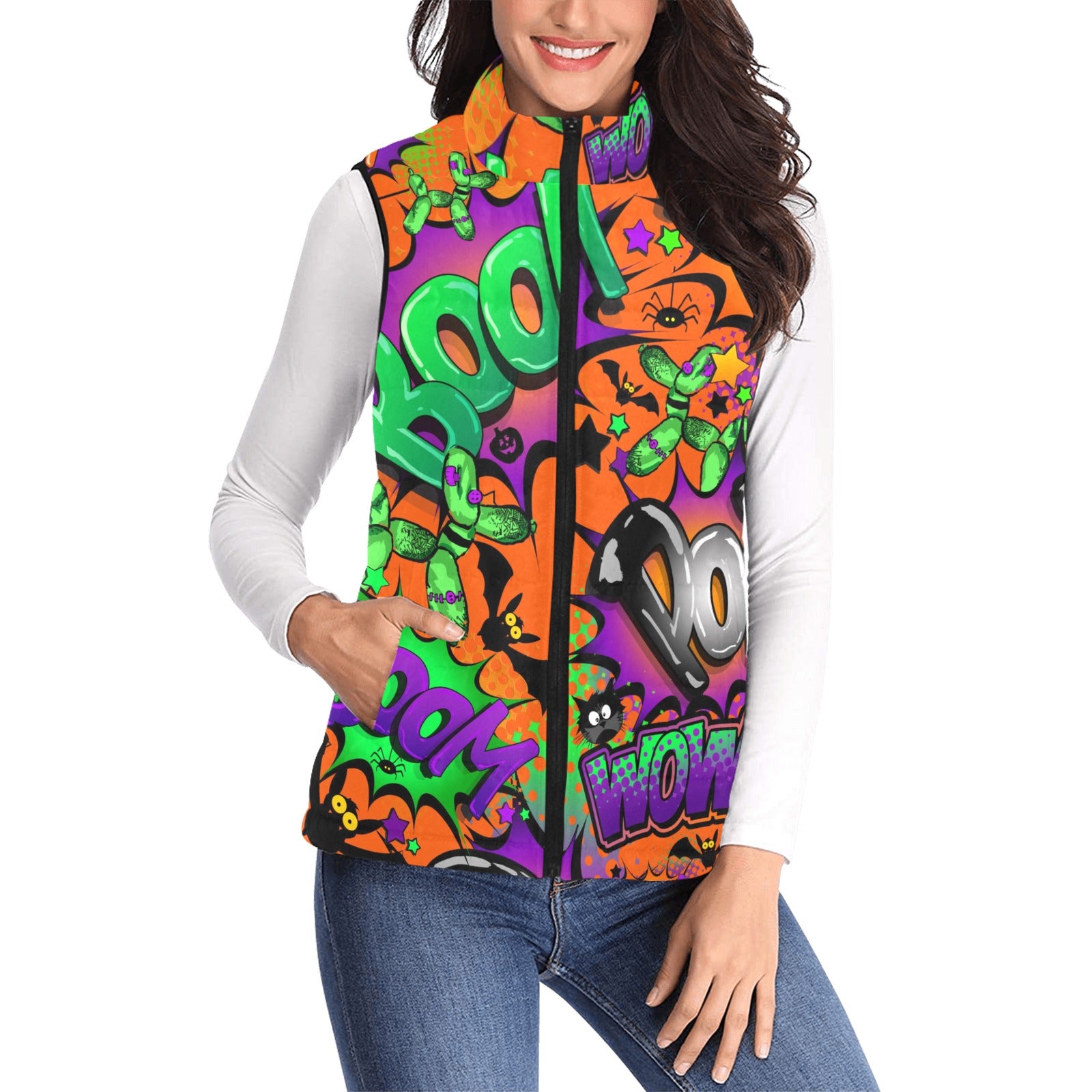Orange Halloween Padded Vest for Artists and Entertainers