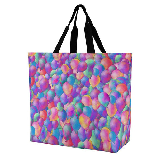 Grocery Bag with colourful helium balloon design
