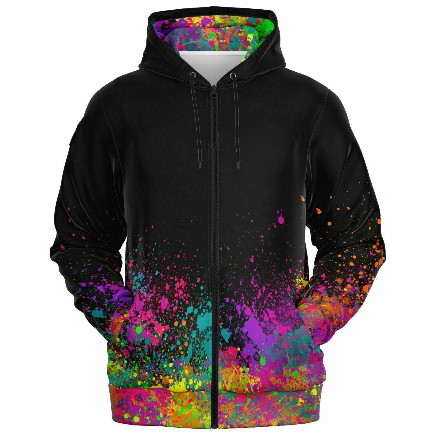 Zip hoodie for face painters Paint Splatter design