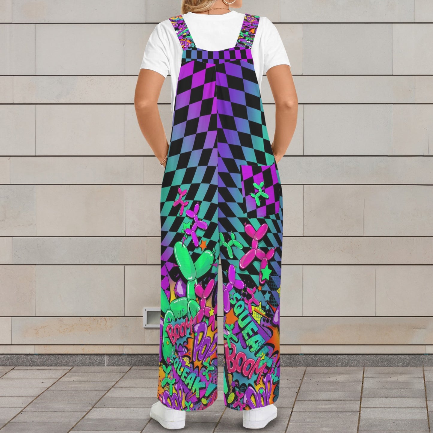 Amazing colourful overalls for balloon twisters and entertainers