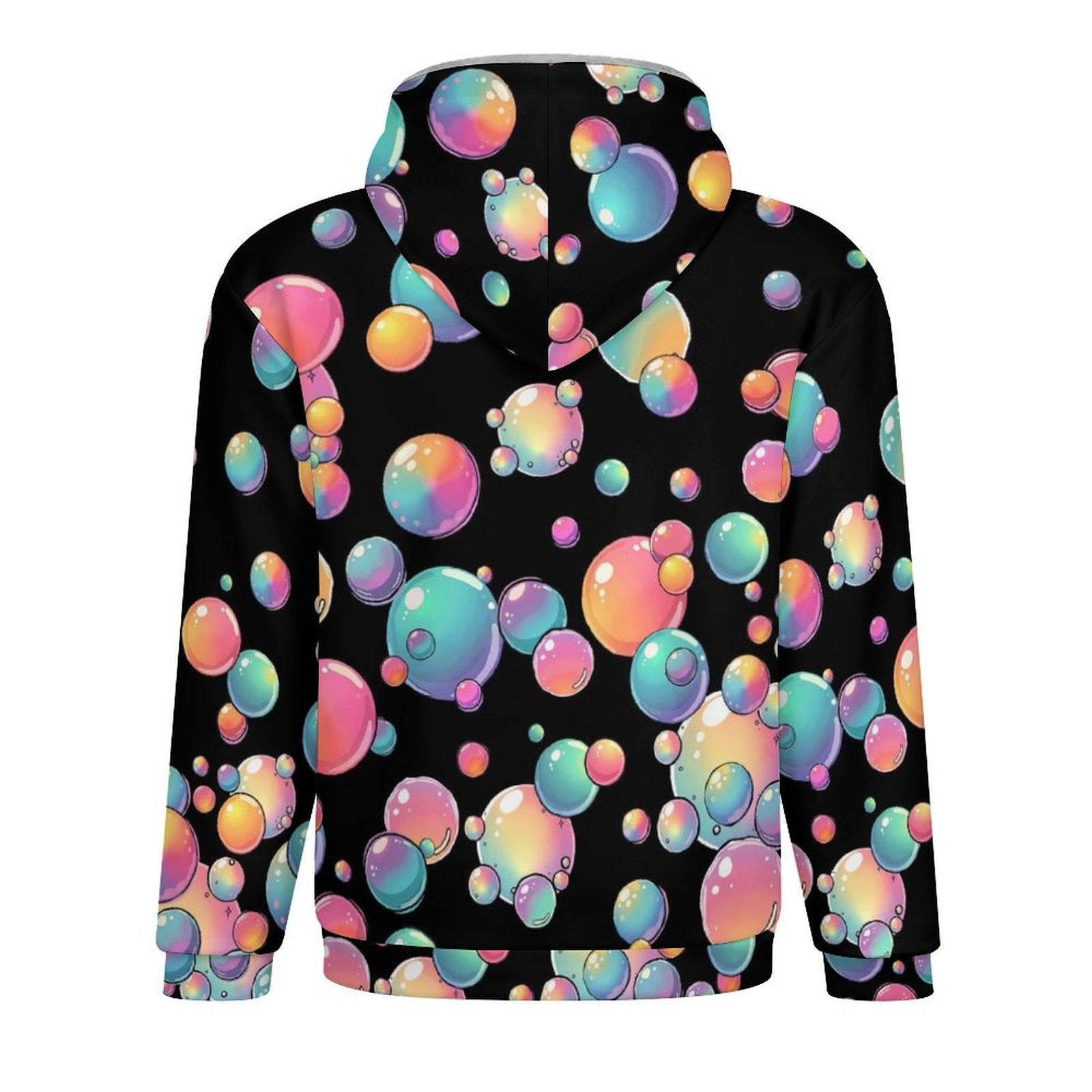 Fleece Zip hoodie with rainbow bubble pattern for bubble artists