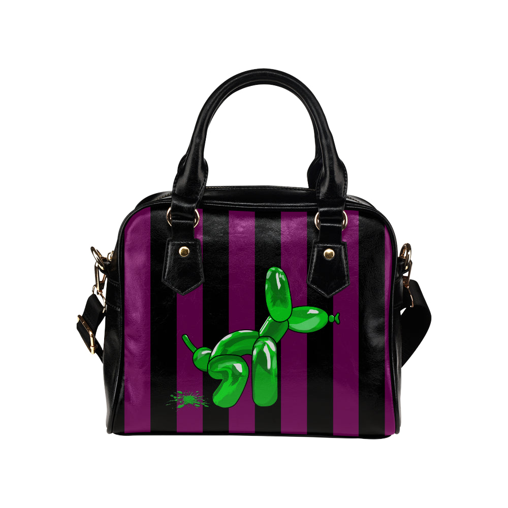 Squatting Dog - Gabi Handbag Purple and Green