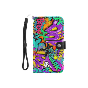 Leaky Squeaky BOOM! on Teal - 2 in 1 Phone Case and Wallet - SMALL