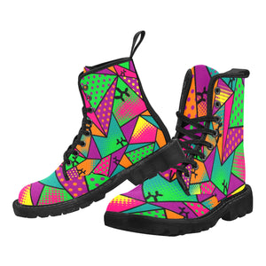a variety of colorful and professional combat boots for performers