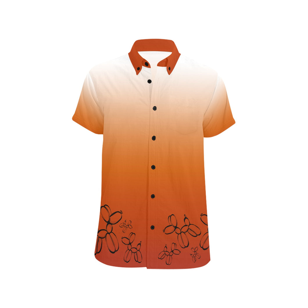 Balloon twister shirt in white and orange with balloon dogs