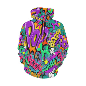 Leaky Squeaky BOOM! on Teal - Classic Men's Hoodie (3XL-4XL)