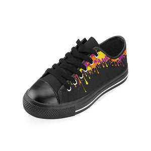 Dripping paint on Black - Men's Sully Canvas Shoe (SIZE 13-14)