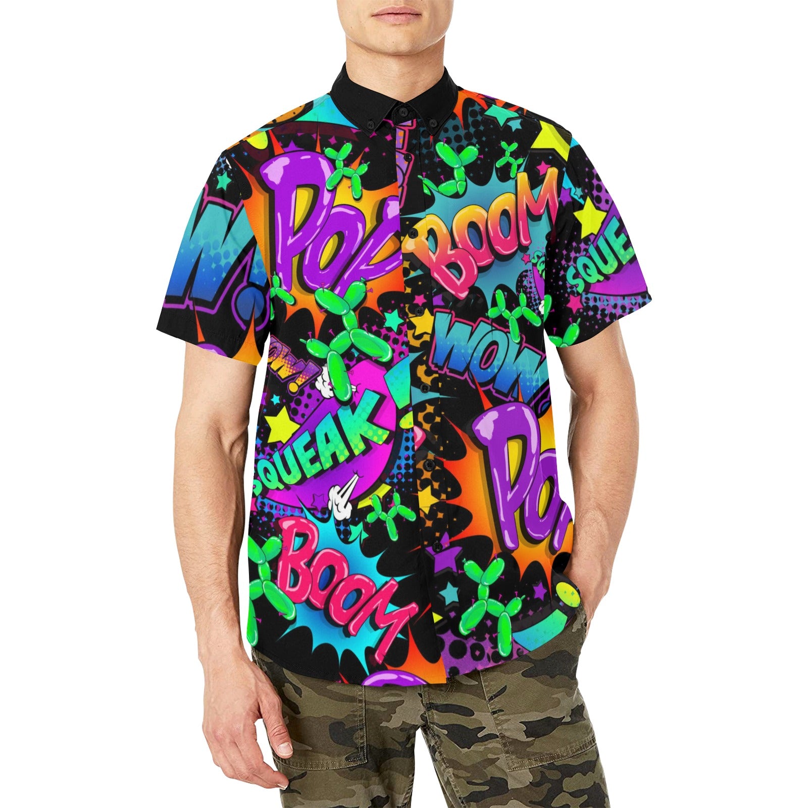 Colourful Balloon dog shirt for balloon twisting and face painting 