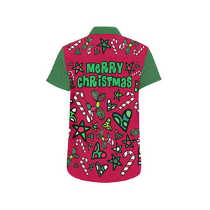 Christmas Jumble Green Sleves - Nate Short Sleeve Shirt (Small-5XL)