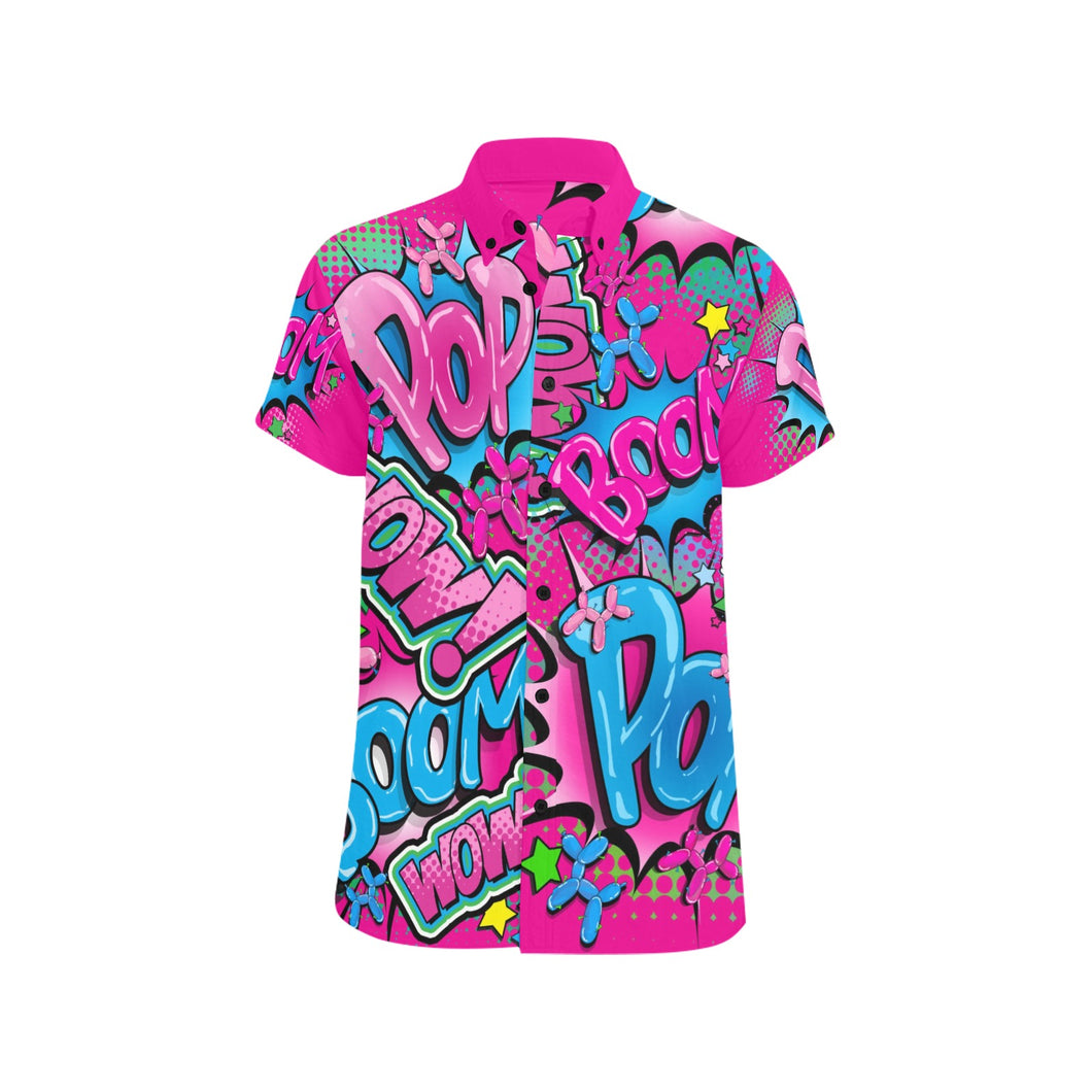 Hot pink balloon twister shirt with pocket