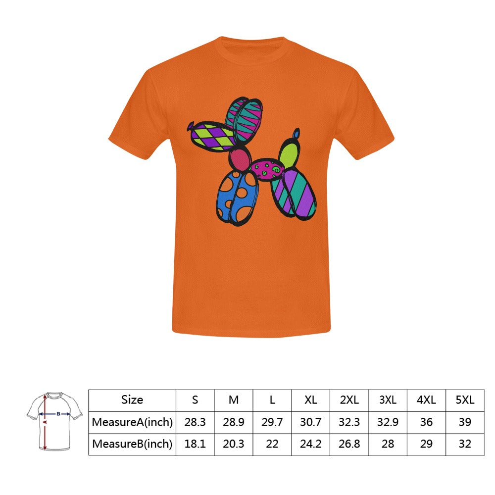 Patchwork Pup on Orange - Classic Men's T-Shirt