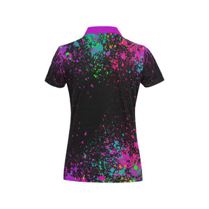 Polo shirt with paint splatter design