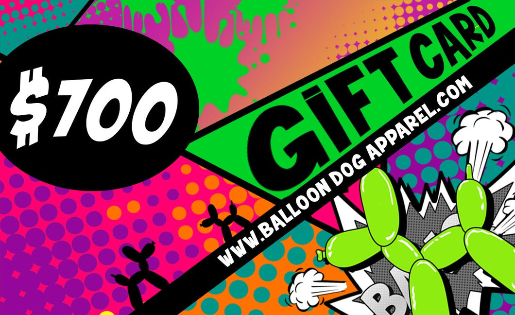 Balloon Dog Apparel Digital Gift Card $100 USD