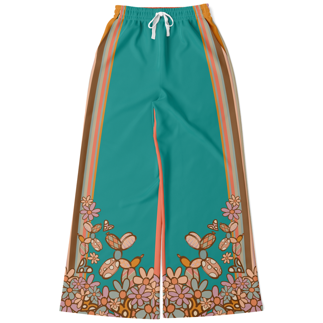 Blue and Peach Flared Track Pants for balloon artists