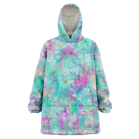 Magic Mushroom Design Wearable Blanket Hoodie