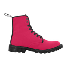 Load image into Gallery viewer, Patchwork on Red - Women&#39;s Ollie Combat Boots