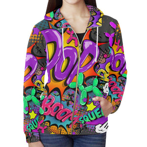 Leaky Squeaky BOOM! on Grey - Classic Women's Zip Hoodie (XS-2XL)