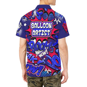 Red, white and blue Patriot shirt for balloon artists and balloon twisters