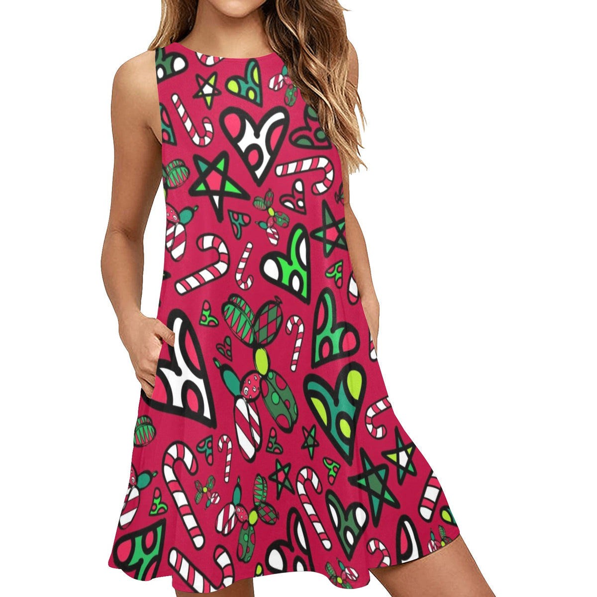 christmas shift dress Flared with Pockets for Balloon Twisters XL boohoo Women's Plus Size collection-date-night This stunning floral shift Size:34 in.