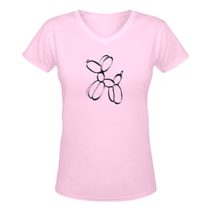 Balloon Twisting T-Shirt Pale Pink with balloon dog