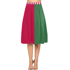 Christmas Jester - Mid Length Pleated Skirt