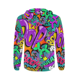 Leaky Squeaky BOOM! on Teal - Classic Men's Zip Hoodie (3XL-4XL)