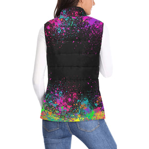 Paint Splatter - Women's Padded Cozy Vest