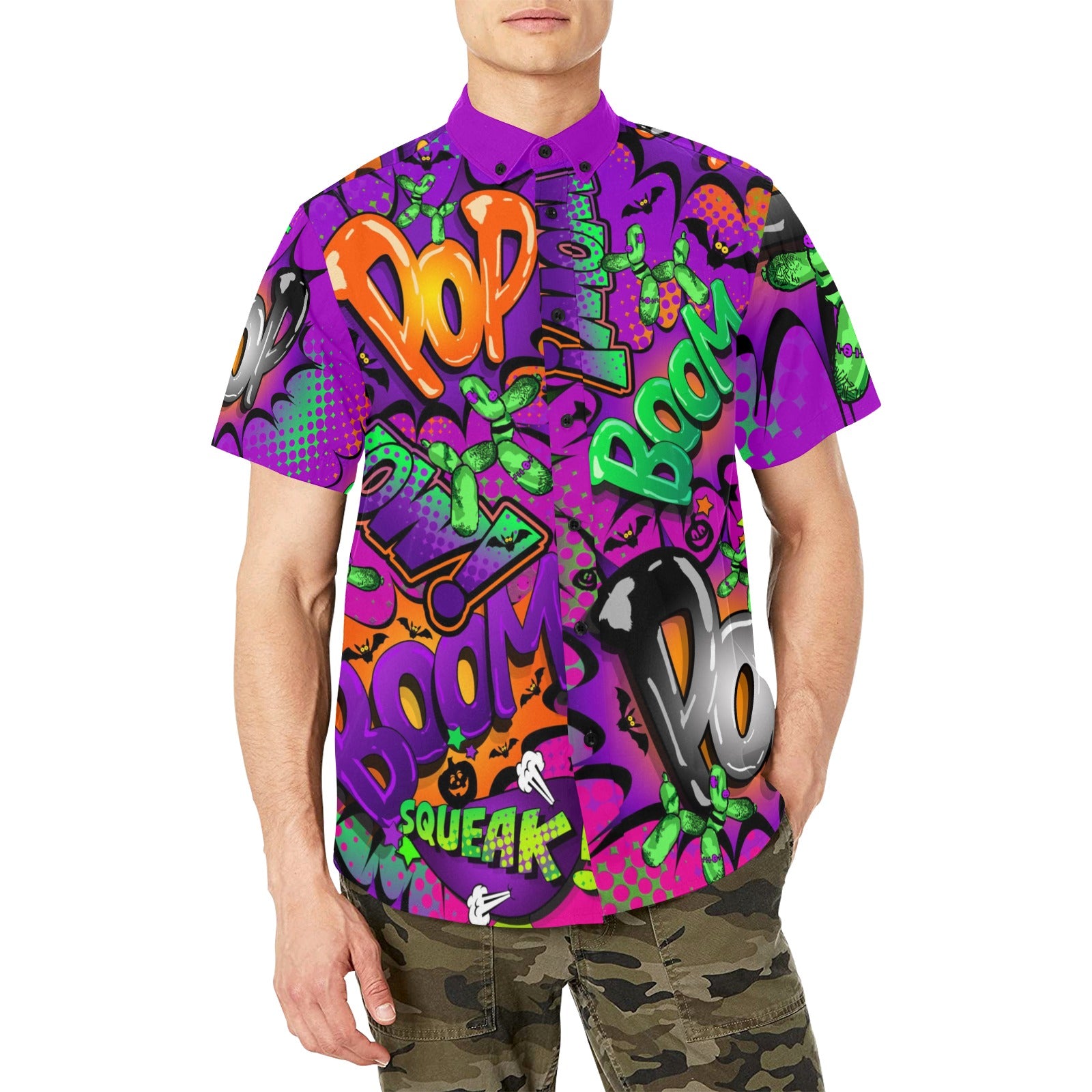 Purple pop art Halloween shirt with balloon dogs for Balloon twisters