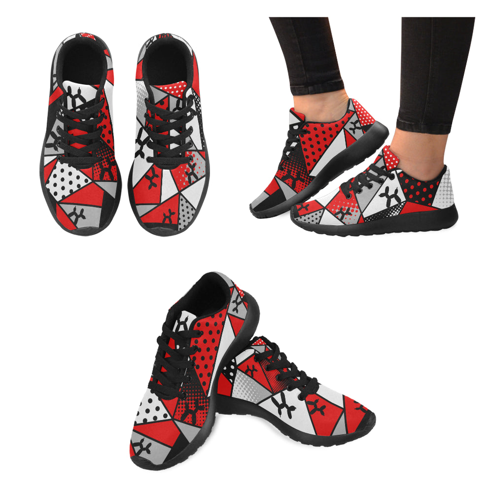 Black and Red Balloon Dog Shoes