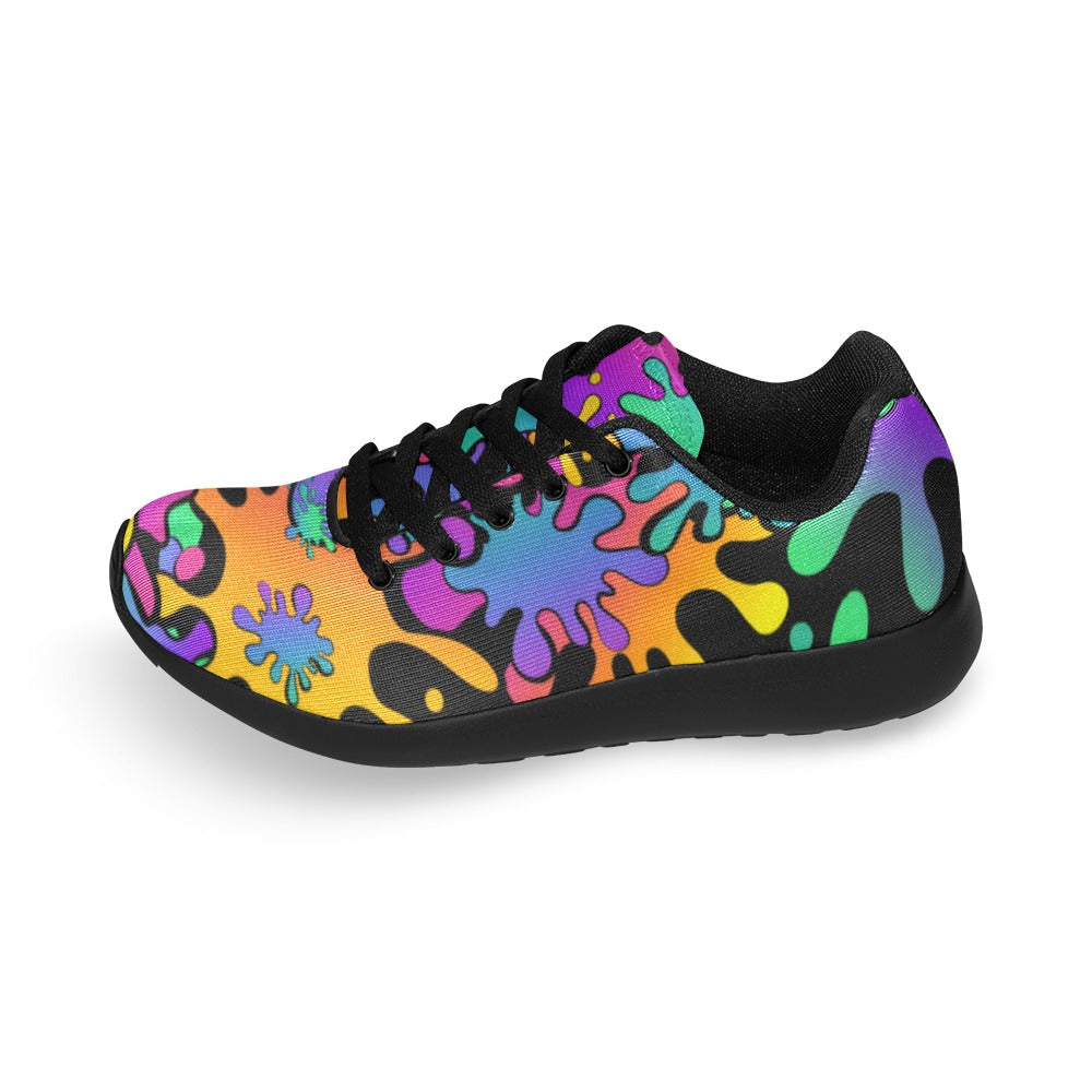 Shoes with paint splatter design for face painters and balloons twisters