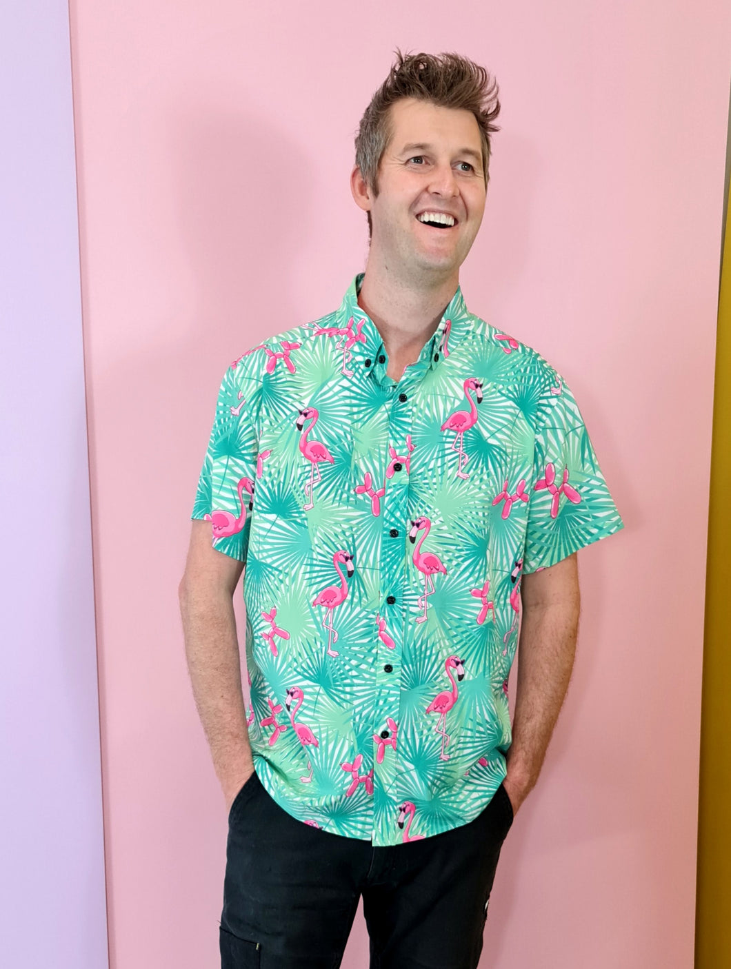 Balloon Twisting Shirt with Flamingos and Balloon Dogs