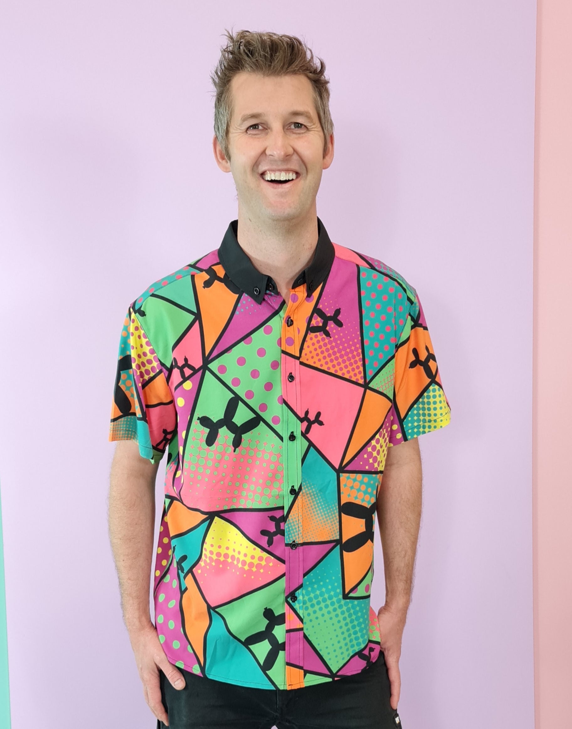 Collared shirt for balloon twisters