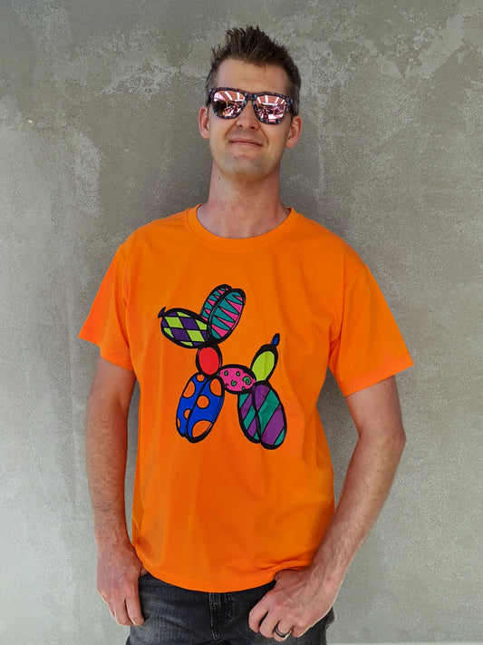 Patchwork Pup on Orange - Classic Men's T-Shirt