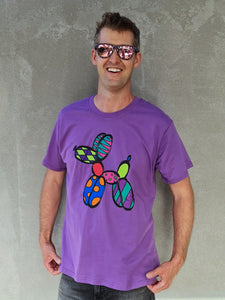Patchwork Pup on Purple - Classic Men's T-Shirt