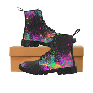 Balloon Twisting Paint splatter combat boots